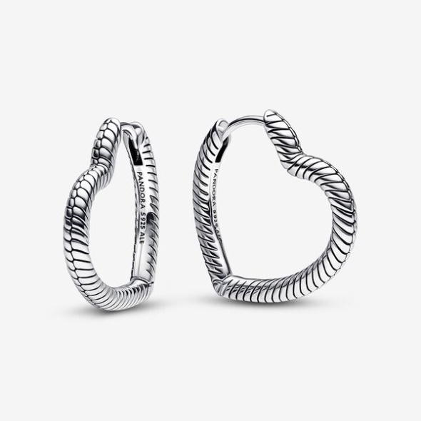 Pandora Australia Moments Heart Charm Hoop Earrings